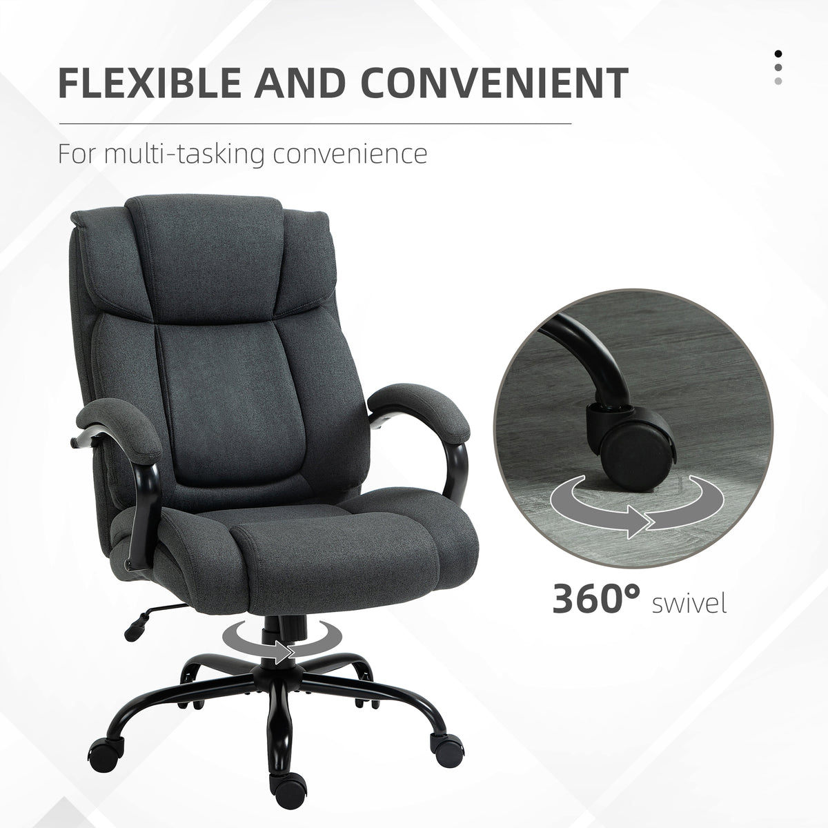 Chaise de bureau ergonomique en lin pivotante