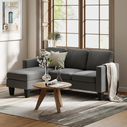 Sofa sectionnel en L avec chaise longue ou pouf