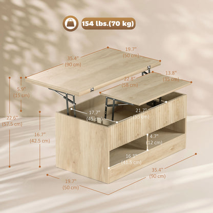 Table basse à plateau relevable et extensible