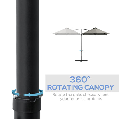 Parasol déporté cantilever 8,5 pieds avec base