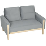 Causeuse 2 places velours pattes bois blanchi 134 cm