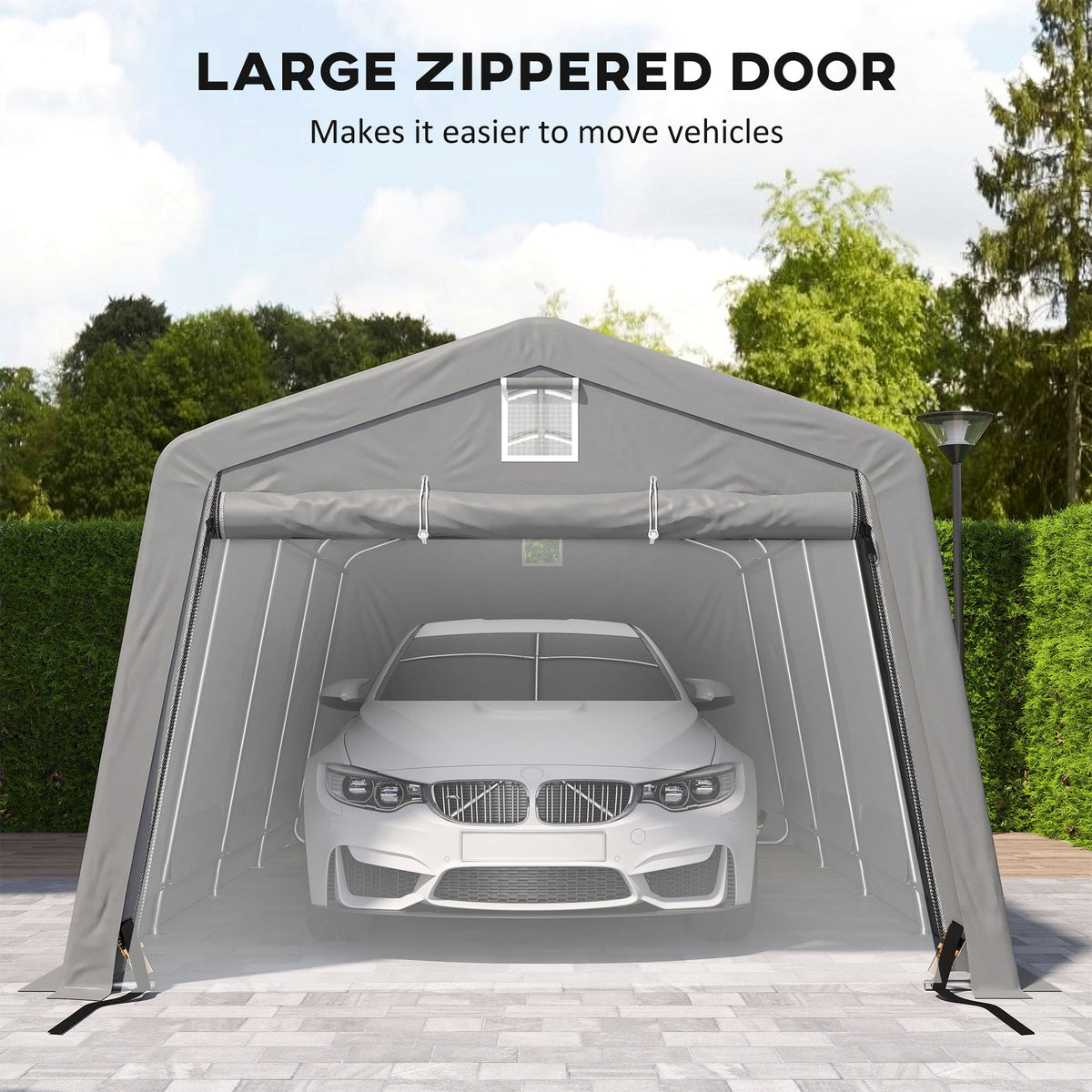 Abri automobile 11' x 20' cadre acier galvanisé