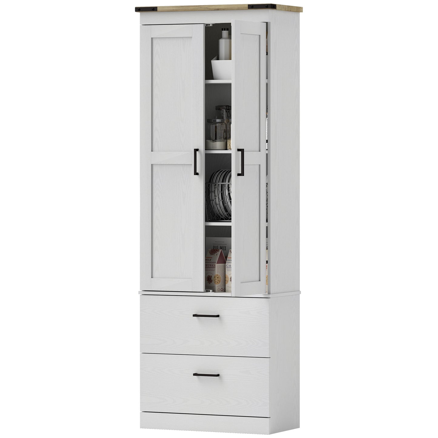 Armoire de cuisine haute 4 niveaux avec tiroirs