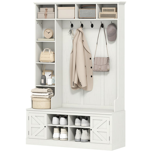 Meuble d'entrée avec banc et rangement à chaussures en bois