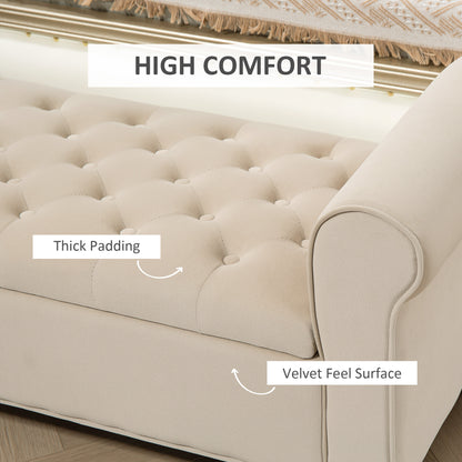 Banc de rangement capitonné avec accoudoirs