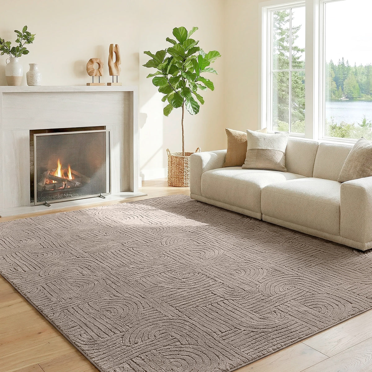 Tapis de salon en fausse fourrure
