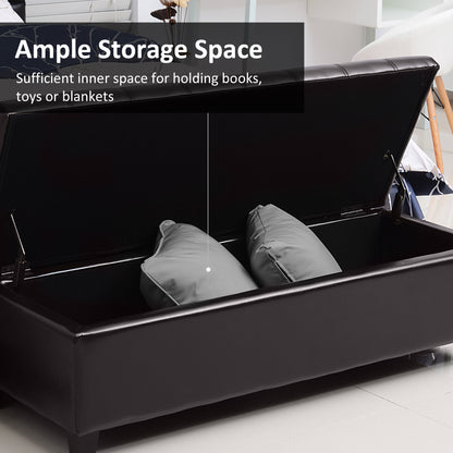 Banc ottoman de rangement en similicuir