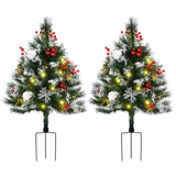 Sapin de Noël artificiel pré-éclairé 76 cm — lot de 2