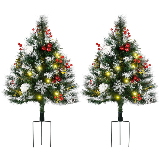 Sapin de Noël artificiel pré-éclairé 76 cm — lot de 2