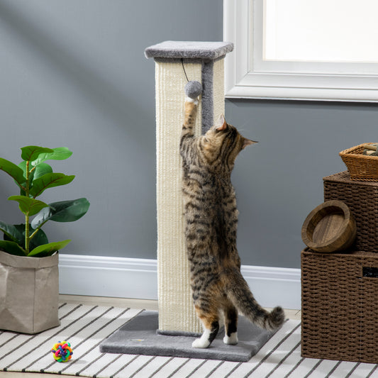 Grand griffoir pour chat en sisal avec balle suspendue