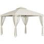 Gazebo patio toit double moustiquaire 2,9m x 2,9m