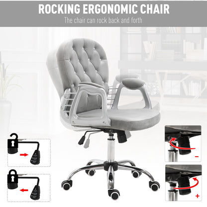 Chaise de bureau capitonnée cuir synthétique cristaux décoratifs