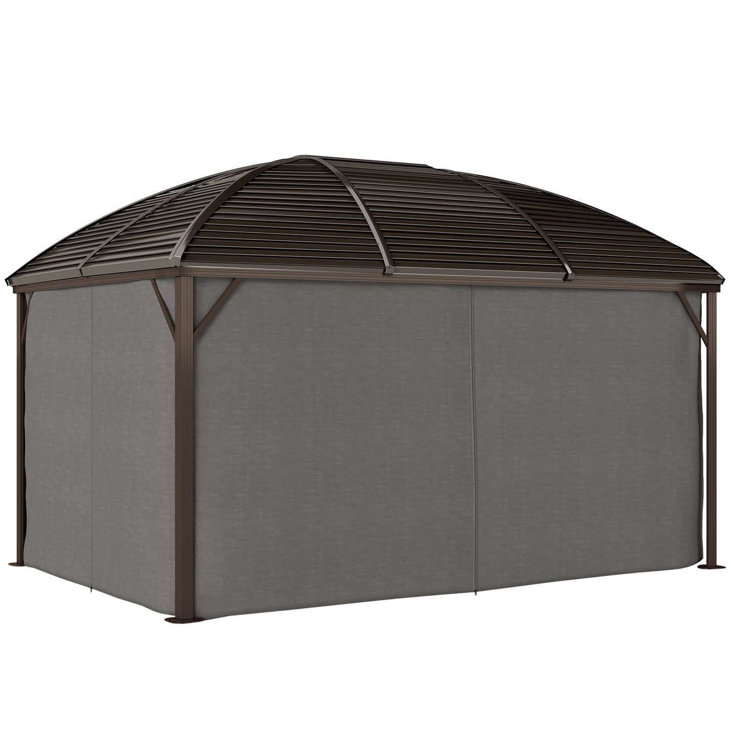Gazebo hardtop aluminium avec moustiquaire et rideaux