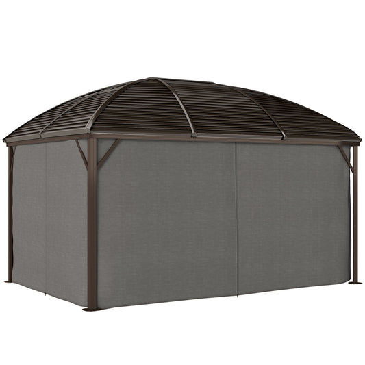 Gazebo hardtop aluminium avec moustiquaire et rideaux