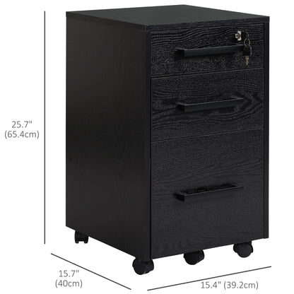 Classeur vertical 3 tiroirs avec serrure et barres suspendues