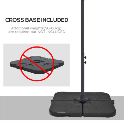 Parasol déporté 3m avec base croisée