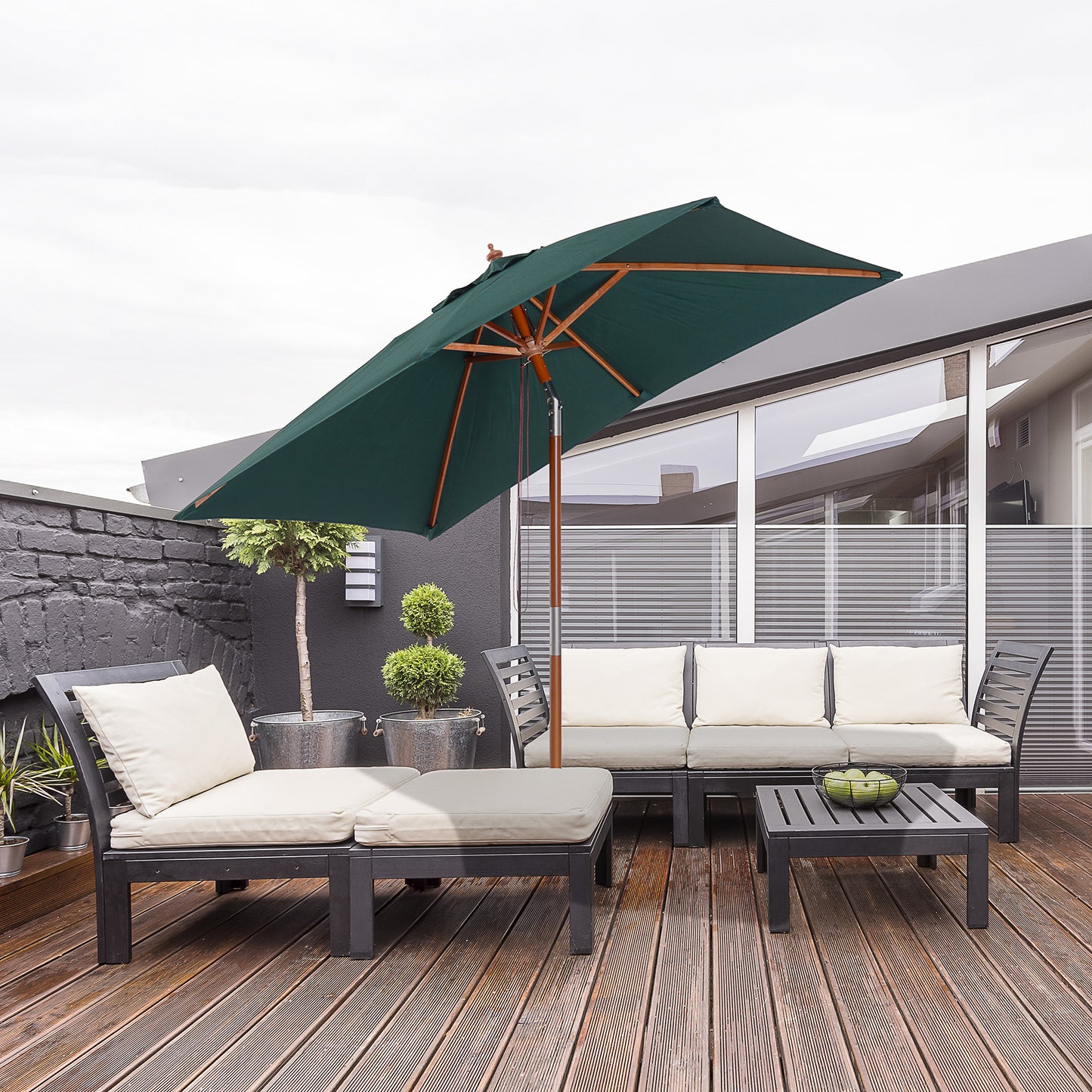 Parasol rectangulaire de patio inclinable 200 x 150 cm