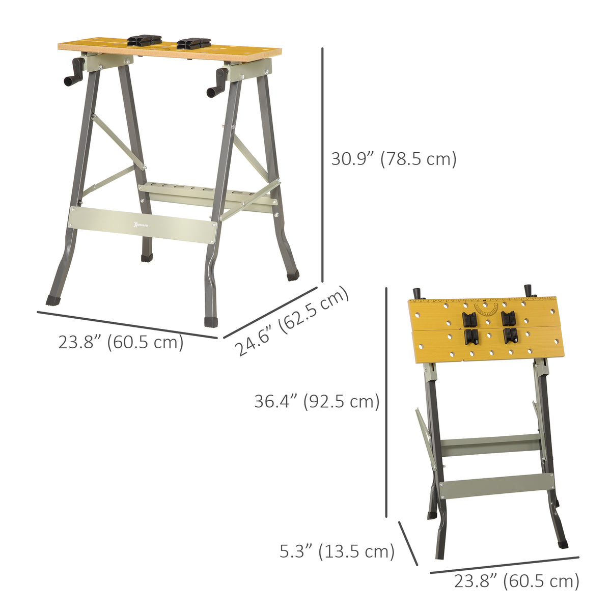 Établi pliant polyvalent 100 kg avec 4 pinces réglables