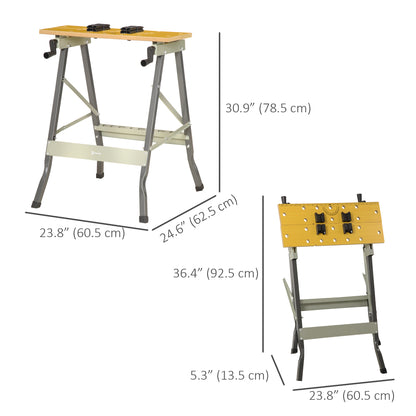 Établi pliant polyvalent 100 kg avec 4 pinces réglables