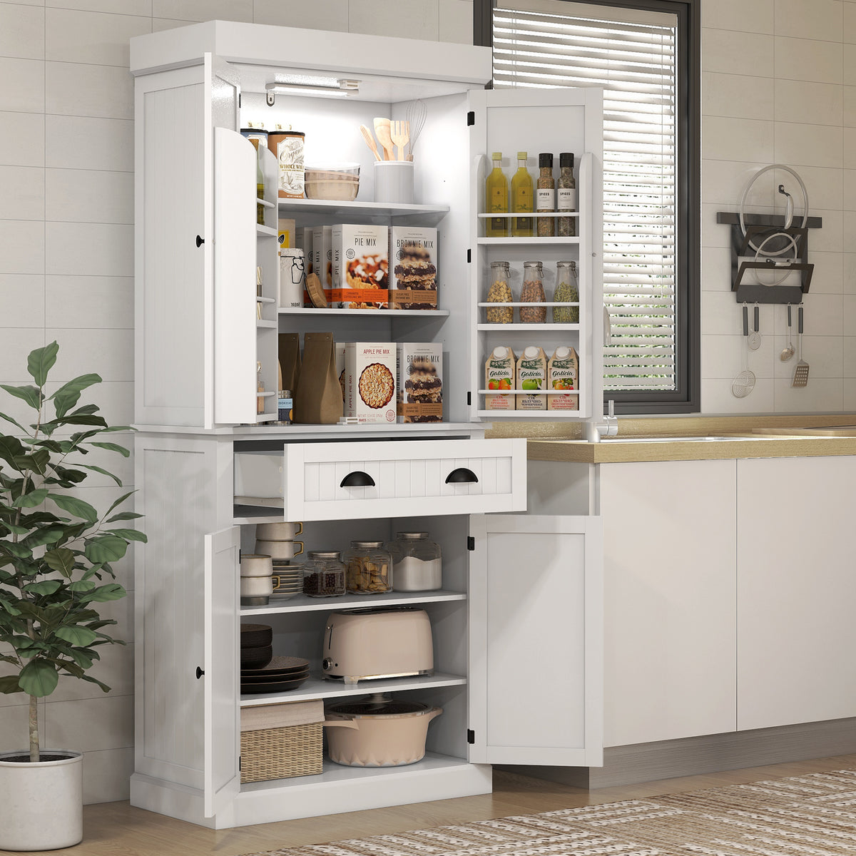 Armoire de cuisine garde-manger éclairage LED