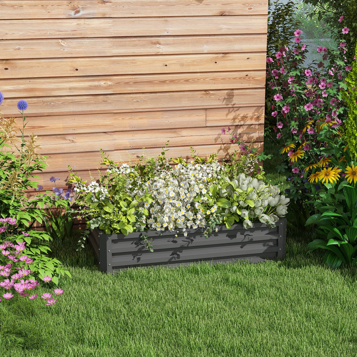 Jardinière surélevée galvanisée acier 120x60x30cm