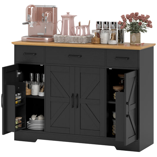 Cabinet buffet style fermette portes de grange