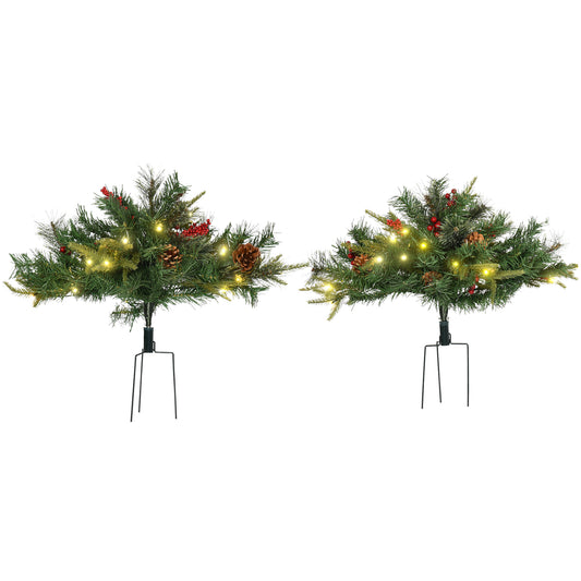 Sapin de Noël artificiel pré-éclairé 76 cm — lot de 2