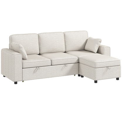 Causeuse modulaire convertible avec ottoman — gris