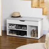 Banc de rangement chaussures avec coussin rembourré