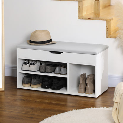 Banc de rangement chaussures avec coussin rembourré