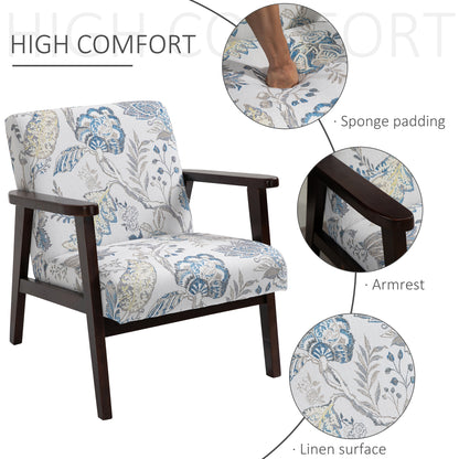 Fauteuil d'appoint moderne rétro en tissu avec accoudoirs