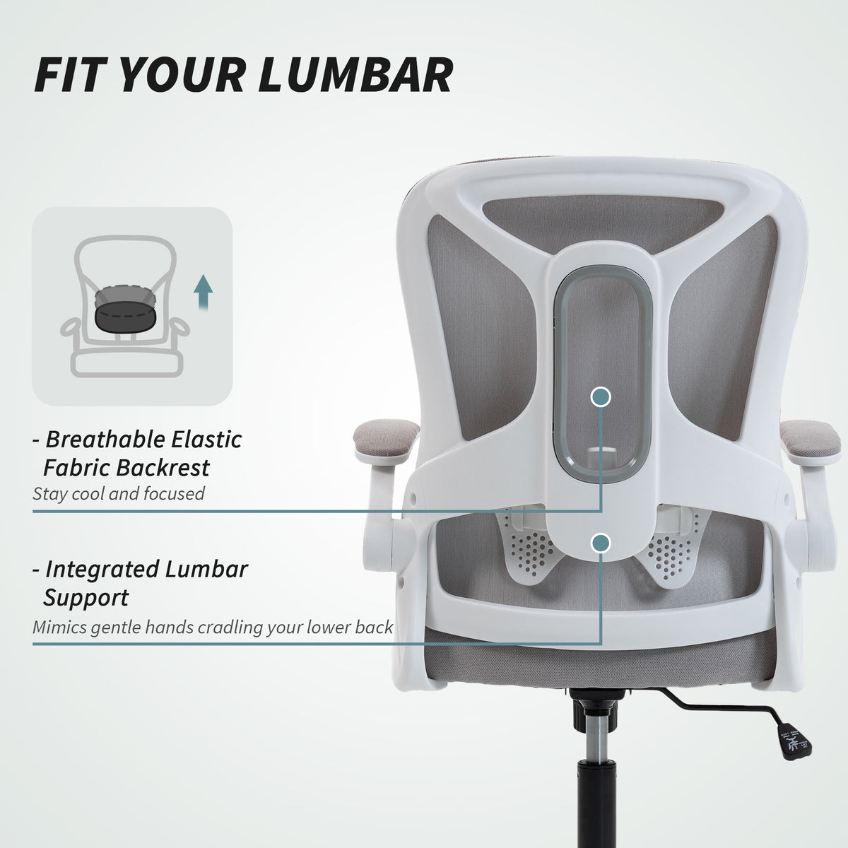 Chaise de bureau ergonomique pivotante avec soutien lombaire