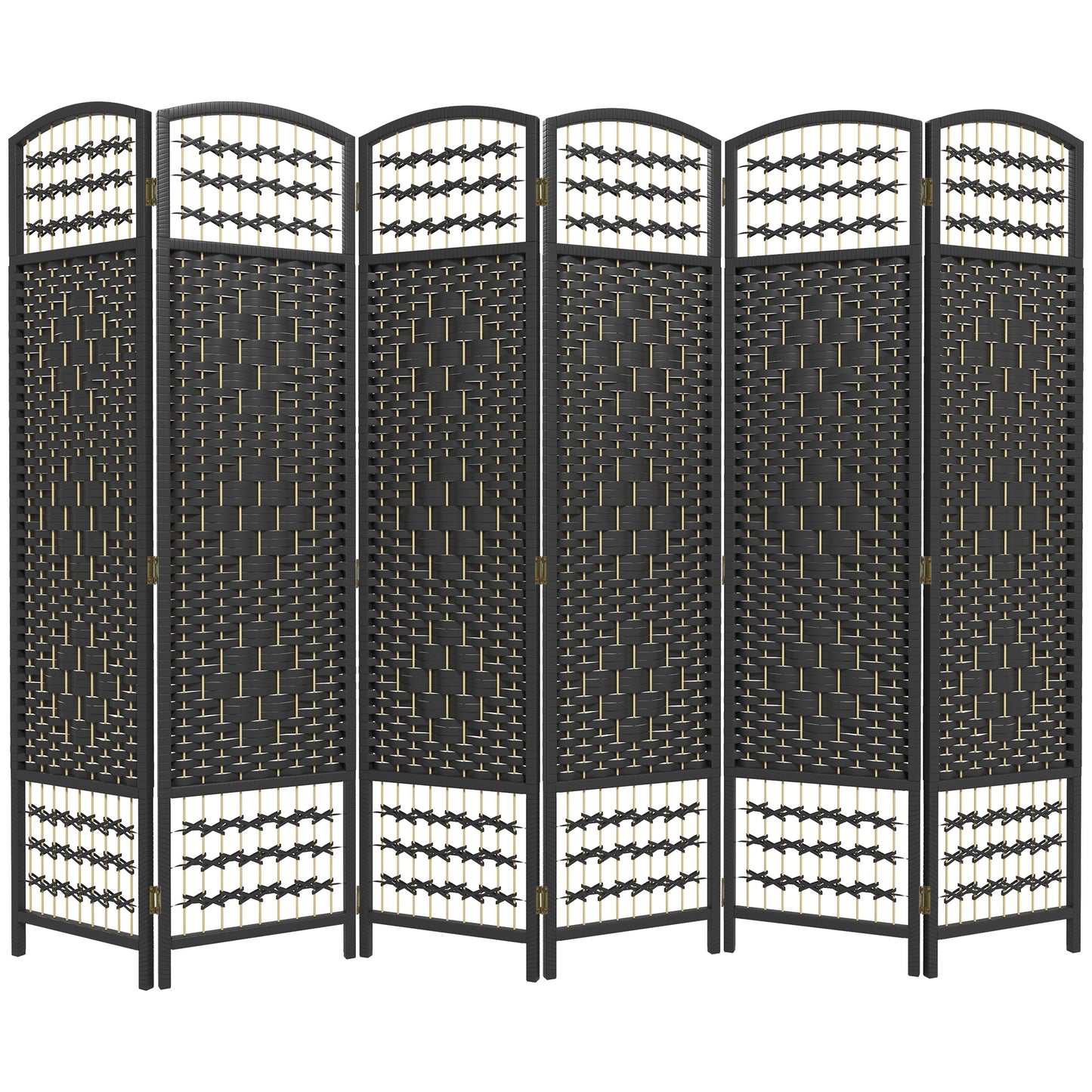 Paravent pliant 6 panneaux fibres tressées
