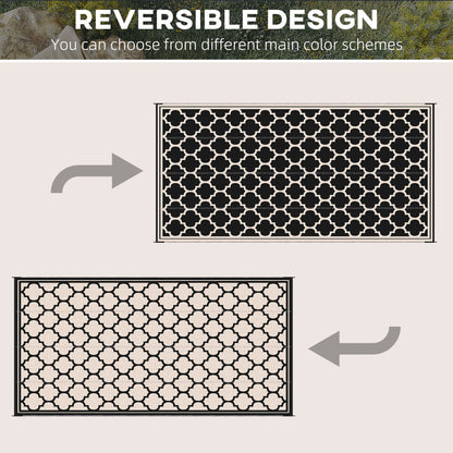 Tapis extérieur réversible 274 x 549 cm — noir