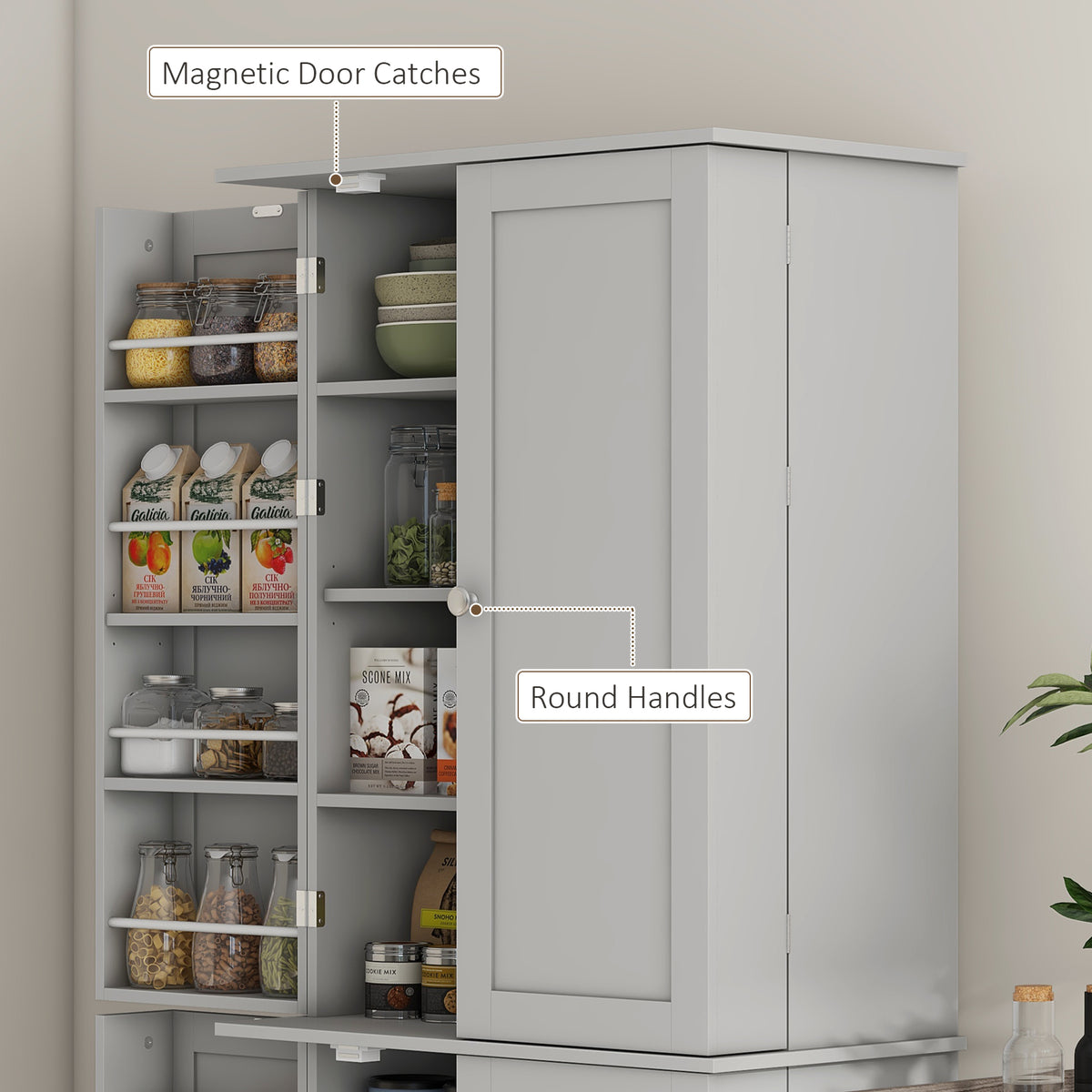 Armoire de cuisine 8 tablettes 4 portes