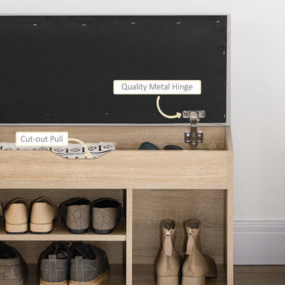 Banc à chaussures avec coussin et rangement caché