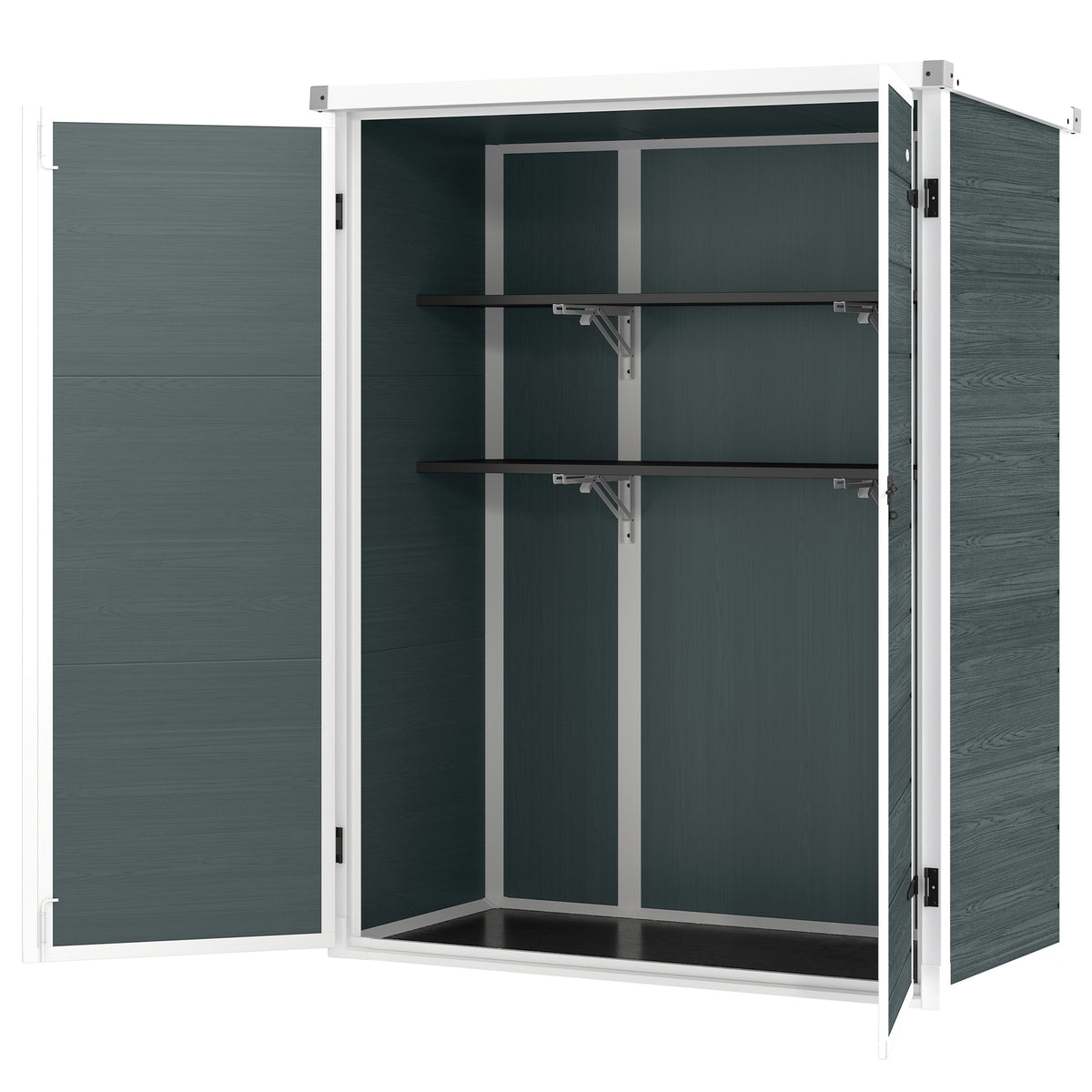 Cabanon de rangement 1.3 m × 0.7 m portes verrouillables tablettes