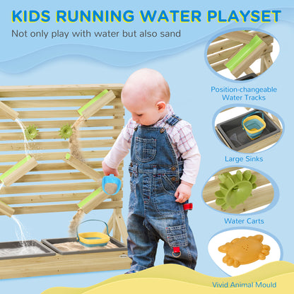 Aire de jeu sable et eau en bois 18 accessoires
