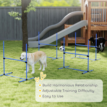 Ensemble de 4 haies d'agilité réglables pour chien