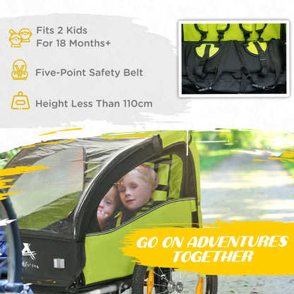 Remorque de vélo pour deux enfants avec roues de 51 cm
