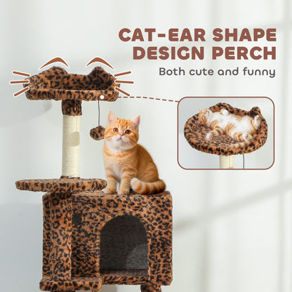 Arbre à chat multiétage avec griffoirs en sisal — Imprimé léopard