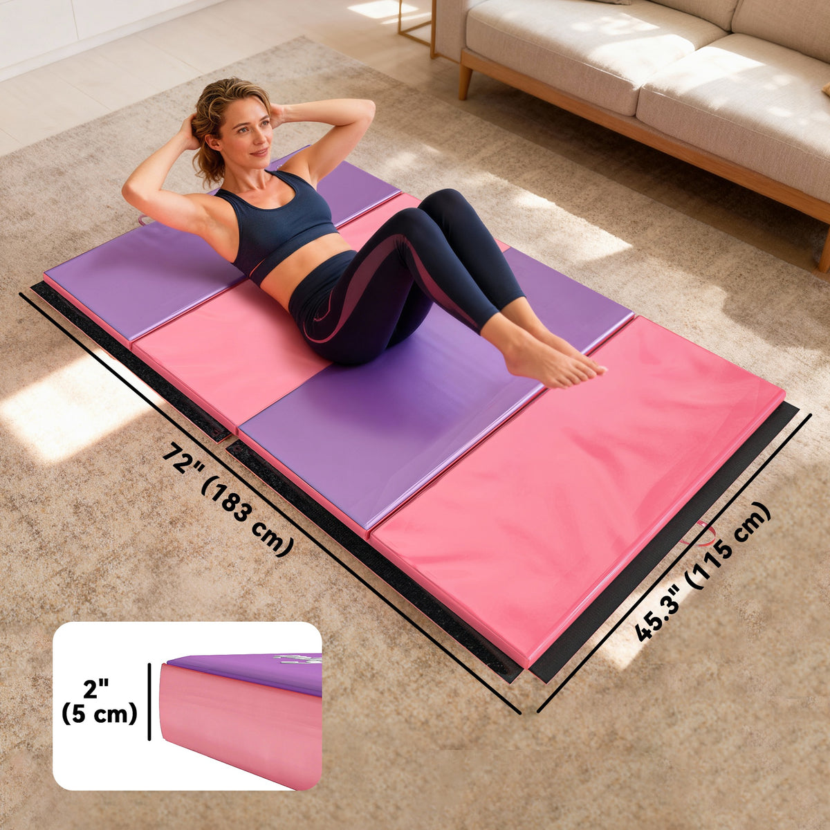Tapis de gymnastique pliable en mousse