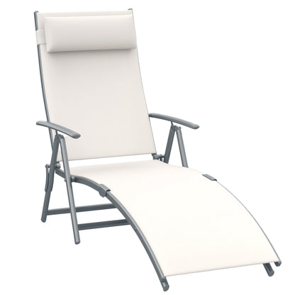 Chaise longue pliante réglable en acier — 7 positions