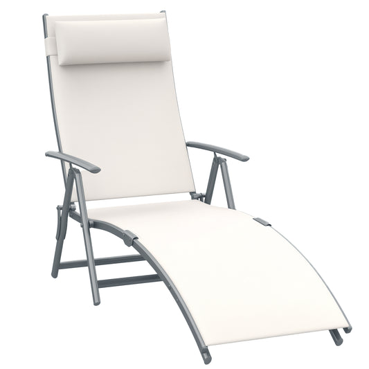 Chaise longue pliante réglable en acier — 7 positions