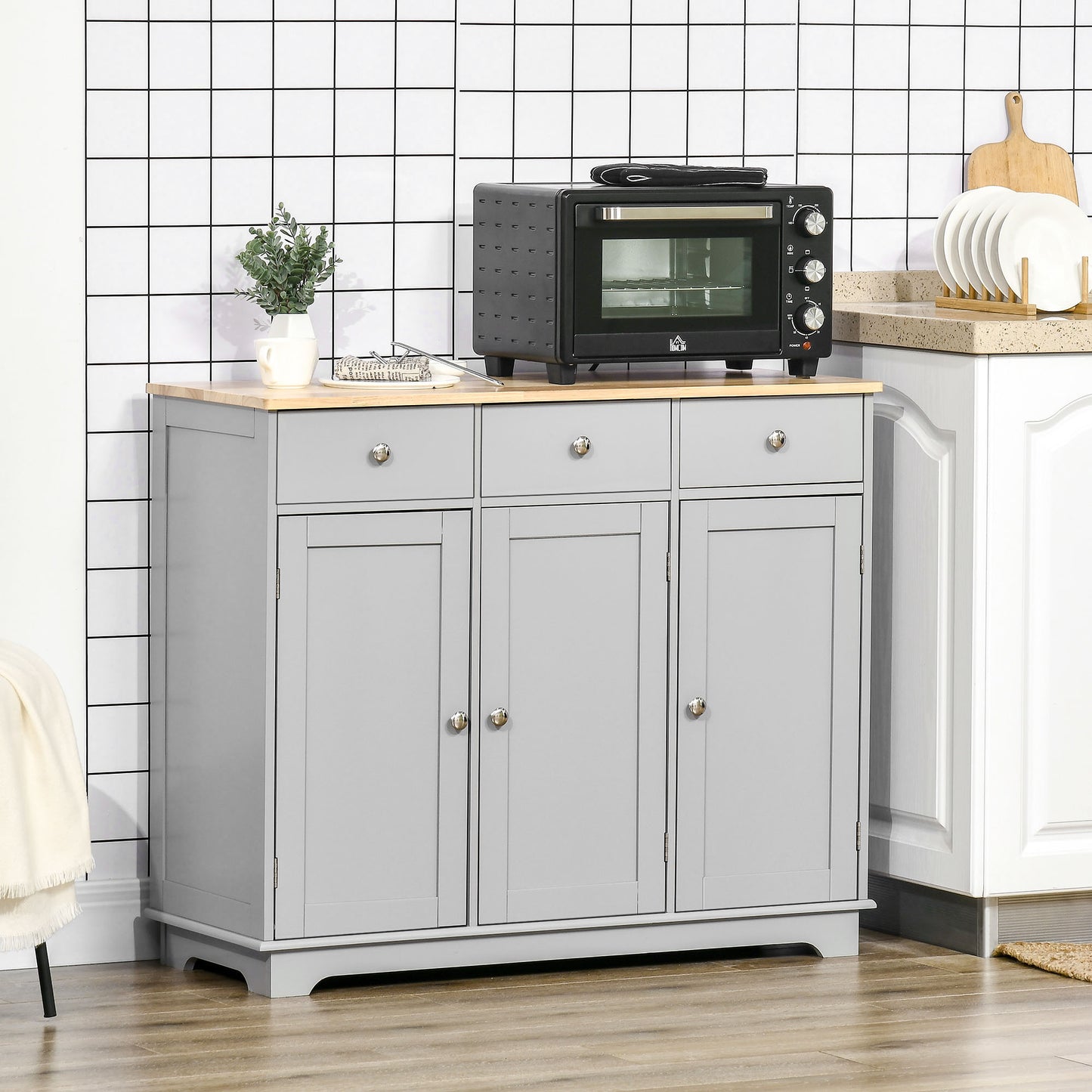 Buffet moderne avec rangement tiroirs et tablettes ajustables