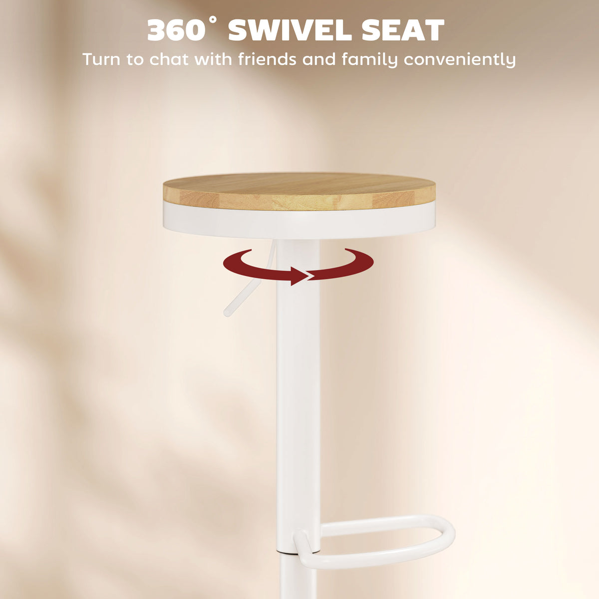 Tabourets de bar ajustables pivotants en bois