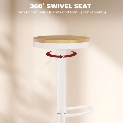 Tabourets de bar ajustables pivotants en bois