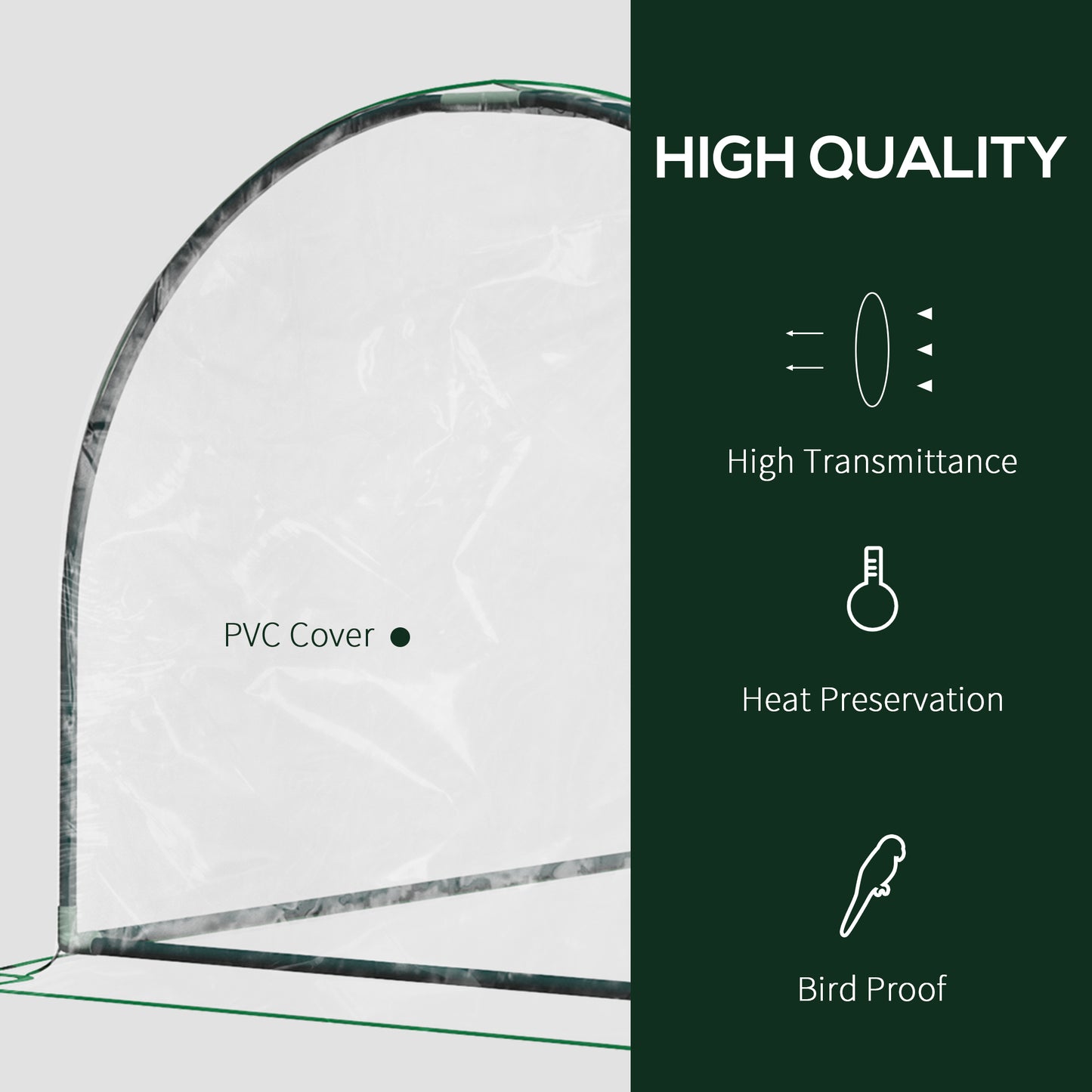 Outsunny 2m x 1m x 0.8m Tunnel Greenhouse - Portable with Zippered Doors