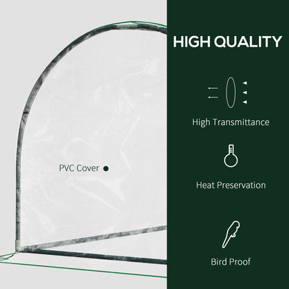 Outsunny 2m x 1m x 0.8m Tunnel Greenhouse - Portable with Zippered Doors