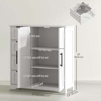 Armoire de salle de bain style fermette avec tiroirs